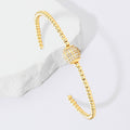 Stone Embellished Ball Cuff Bracelet