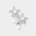 Crystal Cubic Zirconia Drop Starfish Earrings