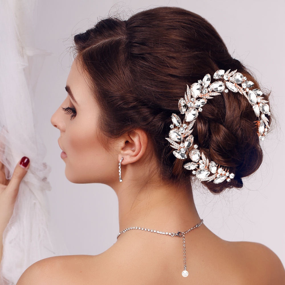 Multi Stone Cluster Hair Comb