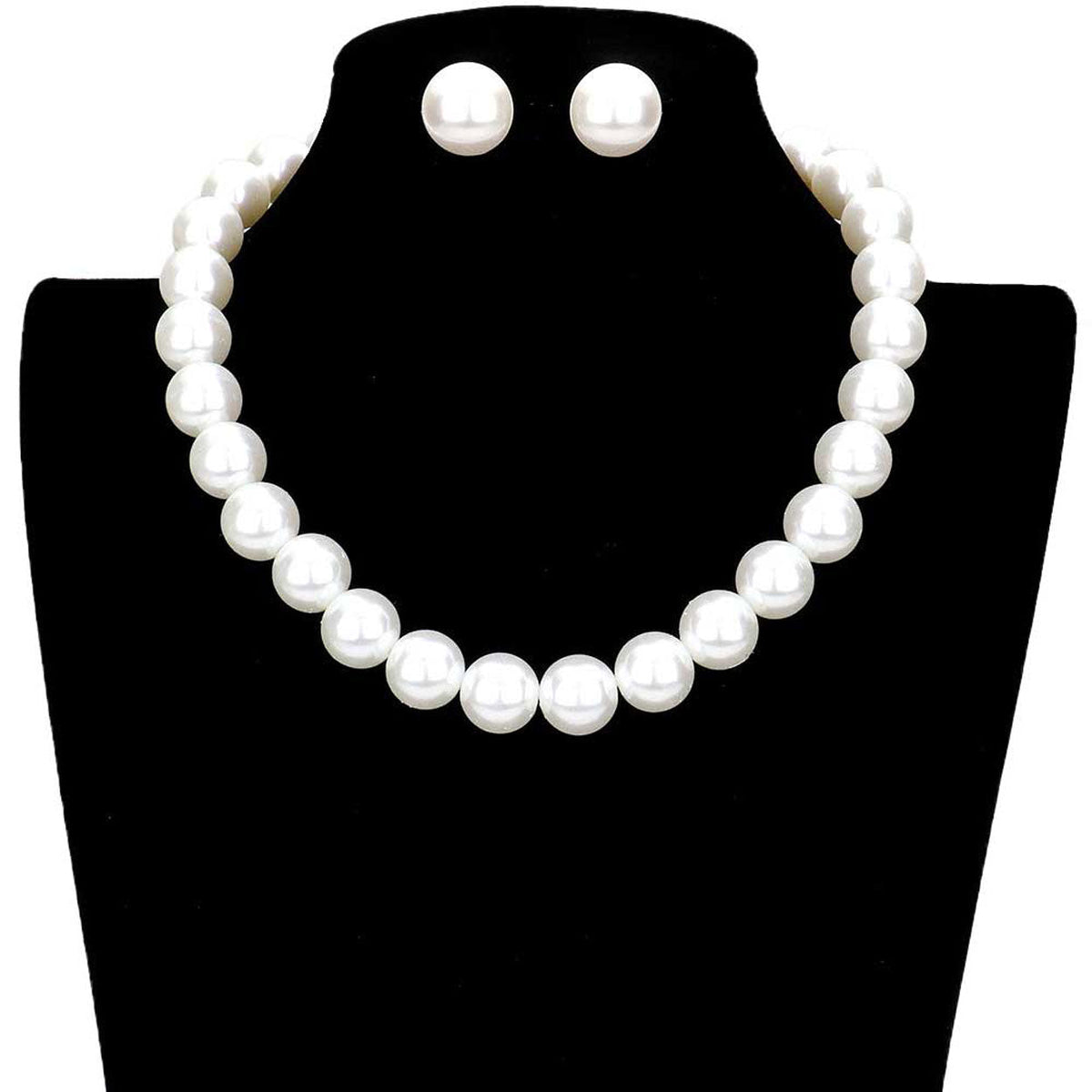 12MM Pearl Necklace and Earring Set