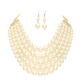 Chunky Multi Strand Pearl Bib Necklace