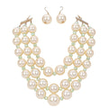 Triple Layered Chunky Pearl Necklace