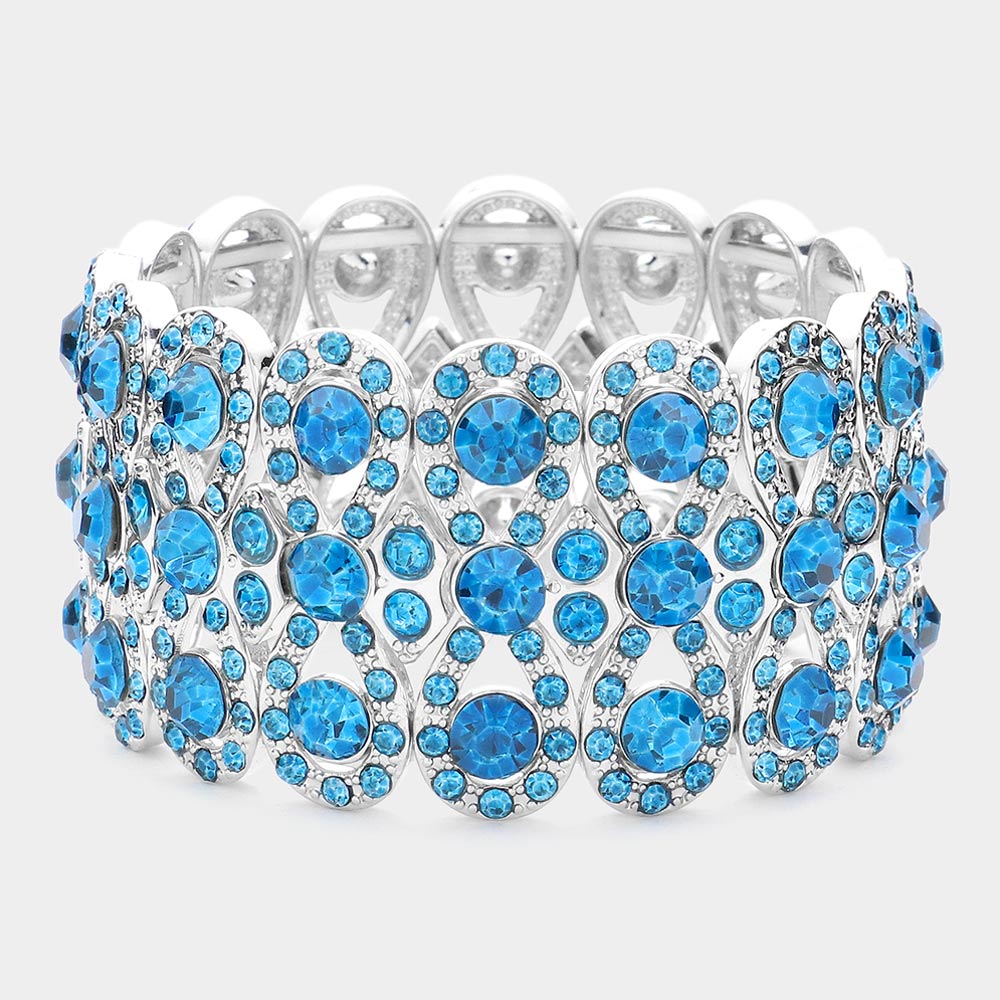 Marquise Crystal Bow Stretch Evening Bracelet