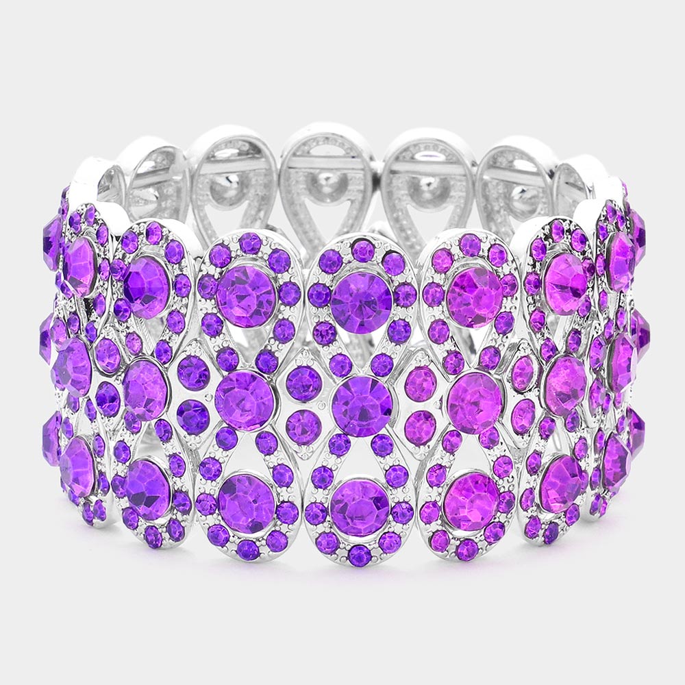 Marquise Crystal Bow Stretch Evening Bracelet