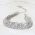 6Rows Rhinestone Pave Evening Bracelet