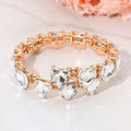 Heart Stone Cluster Link Adjustable Evening Bracelet