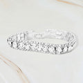 Round Crystal Rhinestone Trim Evening Bracelet