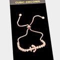 Crystal Cubic Zirconia CZ Anchor Cinch Bracelet