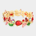 Glass Crystal and Metal Vine Open Adjustable Bracelet