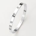Stainless Steel Crystal Embellished Bangle Bracelet