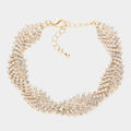 Braided Rhinestone Pave Evening Bracelet