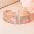 8 Rows Pave CZ Tennis Evening Bracelet