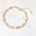 Marquise Round CZ Cluster Link Evening Bracelet
