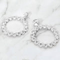 Round Stone Link Evening Earrings