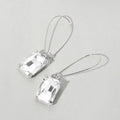 Emerald Cut Stone Dangle Evening Earrings