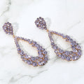 Crystal Bubble Cluster Teardrop Evening Earrings