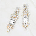 Bold Geometric Stone Drop Evening Earrings