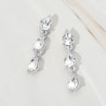 Triple Teardrop Cluster Link Drop Evening Earrings