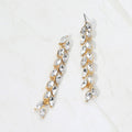 Marquise Crystal Cluster Linear Drop Evening Earrings