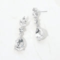 Teardrop Cluster Drop Evening Earrings
