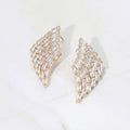 Rectangle Stone Cluster Evening Earrings
