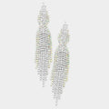 Long rhinestone fringe earrings