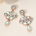 Teardrop Stone Cluster Dangle Marquise Stone Cluster Embellished Drop Evening Earrings