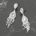 Teardrop Fringe Drop Evening Earrings