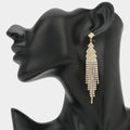 Rhinestone Tassel Long Drop Evening Earrings
