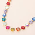 Round Cut Stone Cluster Link Evening Necklace