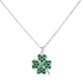 Stone Paved Clover Pendant Necklace