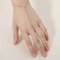 Delicate Flower Charm Accent Hand Chain Bracelet