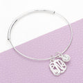 -N- Initial Monogram Bangle Bracelet
