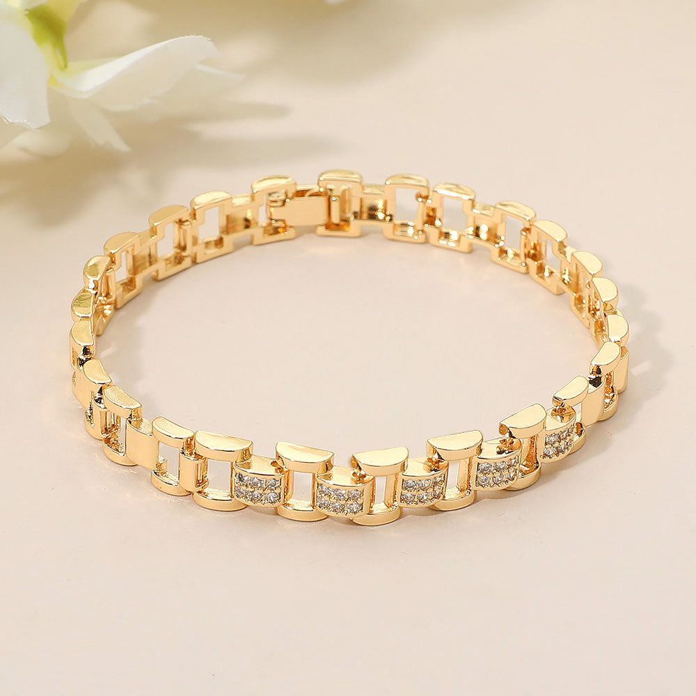 CZ Stone Paved Classic Link Bracelet