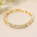 CZ Stone Paved Geometric Link Bracelet
