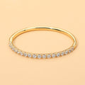 18K Gold Dipped Crystal Row Hinged Bangle Bracelet