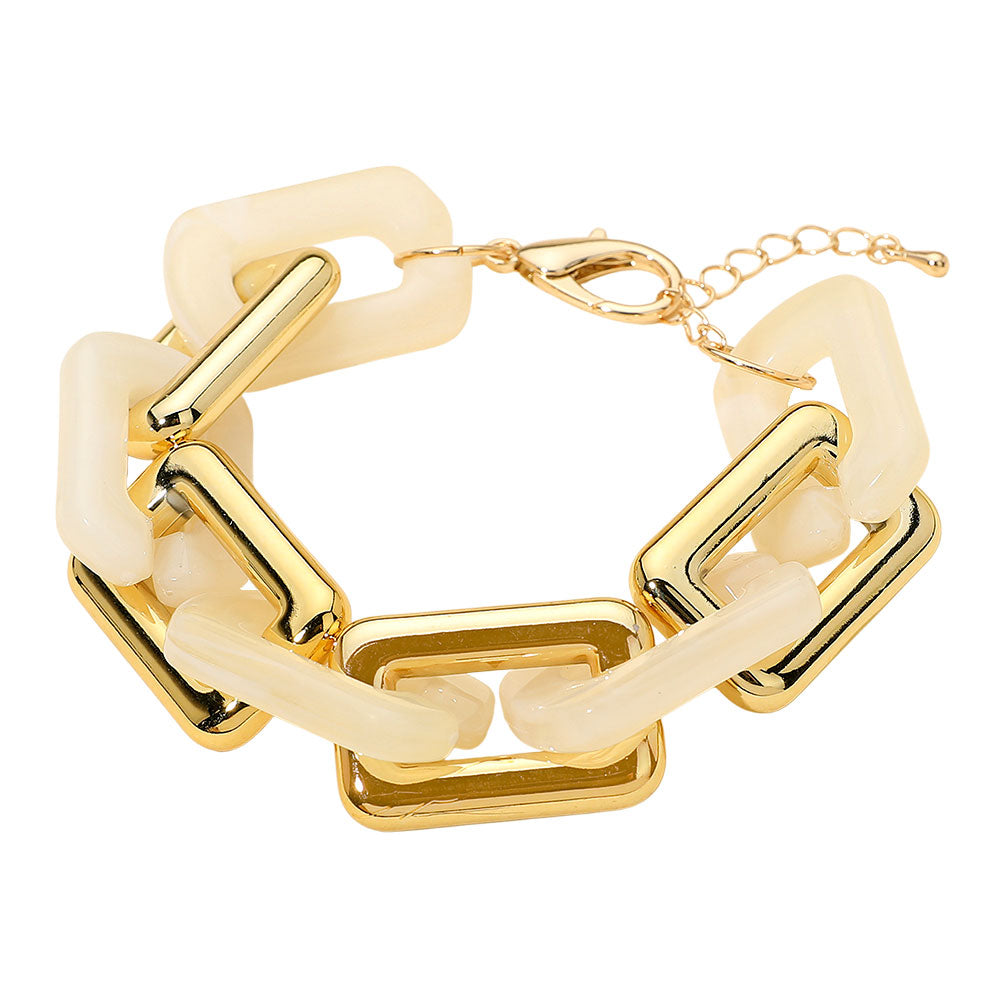 Bold Geometric Resin Link Bracelet