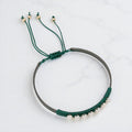 Metal Ball Beaded Adjustable Cinch Pull Tie Bracelet