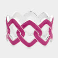 Chain Shape Cutout Enamel Hinged Bangle Bracelet
