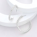 Stone Embellished Half Hoop Earrings