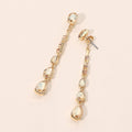 Teardrop Stone Cluster Linear Drop Earrings