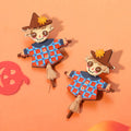 Wooden Resin Scarecrow Earrings