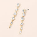 Mixed Shape Stone Cluster Link Linear Drop Earrings