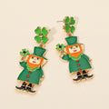 Enamel Leprechaun Drop Dangle Earrings