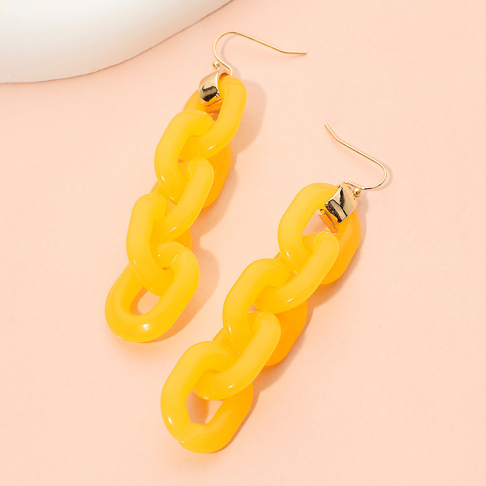 Bold Resin Chain Link Drop Earrings