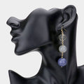 Triple Bead Ball Link Dangle Earrings