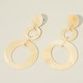 Geometric Resin Circle Link Drop Statement Earrings