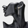 Stone Pointed Metal Cut Out Petal Dropdown Earrings