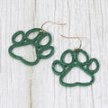 Rhinestone Paved Gameday Paw Dangle Earrings