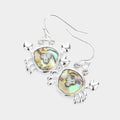 Rhinestone Embellished Abalone Crab Dangle Earrings